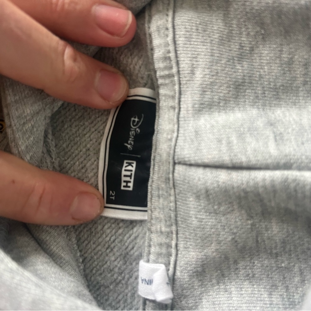 Kith Light Gray Kids Hoodie with Logo - Picture 2 of 3